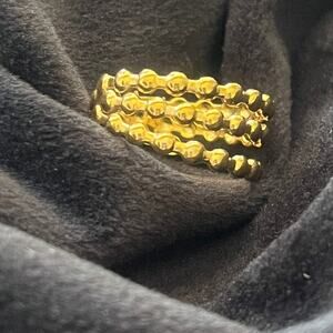 Three Gold-Tone Ring -Stackable Style - Adjustable Fit Ring NWOT